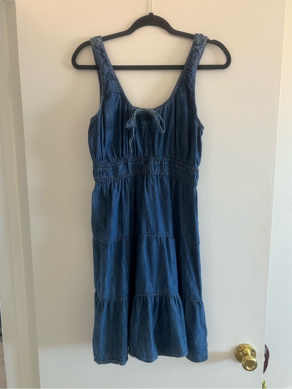 Gap denim cotton tiered dress - Picture 4 of 7
